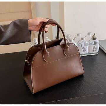 Tote Bag for Women, Women's Top-handle Handbags, Leather Tote Bag with Shoulder Strap, Handbags & Cr...