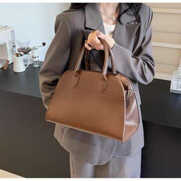 Versatile Women's PU Leather Tote Bag with Strap