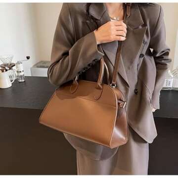 Versatile Women's PU Leather Tote Bag with Strap