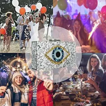 Acrylic Purses and Handbags for Women Eyes Multicolor Perspex Box Clutch Elegant Banquet Evening Handbags Crossbody Bag (Silver)