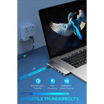 USB C Hub Adapter MacBook - UtechSmart 7 in 2 MacBook Pro/Air Accessories Multiport Adapter with Thu...