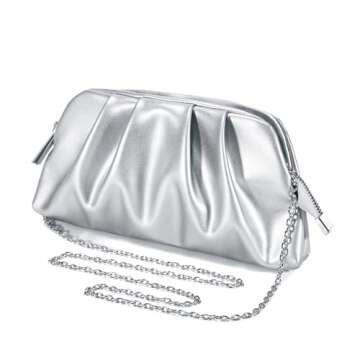 SWEETV Elegant Vegan Leather Clutch Purse for Women