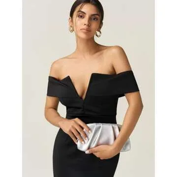 SWEETV Elegant Vegan Leather Clutch Purse for Women