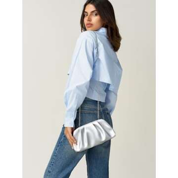 SWEETV Elegant Vegan Leather Clutch Purse for Women