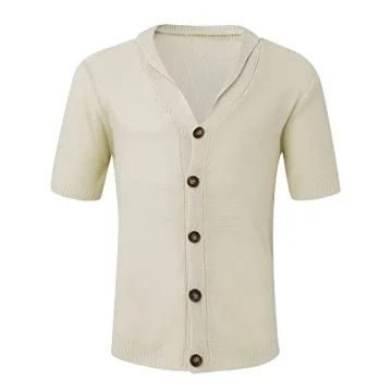 Men's Beige XL Mesh Breathable Casual Business Shirt
