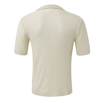 Men's Beige XL Mesh Breathable Casual Business Shirt