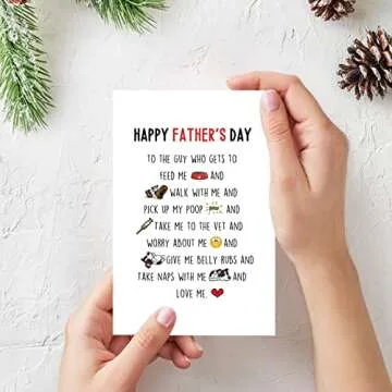 OJsensai Dog Dad Fathers Day Card, Dog Dad Gifts from Dog, Gifts for Dog Dad, Best Dog Dad, the Boy who love the Dog, Interesting Fathers Day Card
