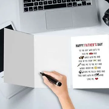 OJsensai Dog Dad Fathers Day Card, Dog Dad Gifts from Dog, Gifts for Dog Dad, Best Dog Dad, the Boy who love the Dog, Interesting Fathers Day Card