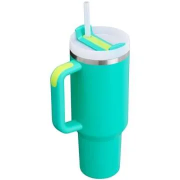 Stanley Quencher H2.0 Tumbler with Handle and Straw 40 oz | Flowstate 3-Position Lid | Cup Holder Compatible for Travel | Insulated Stainless Steel Cup | BPA-Free | Tropical Teal