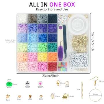 Gionlion Clay Beads Bracelet Making Kit Plus, Flat Preppy Beads Golden Beads for Friendship Bracelets Jewelry Making, Charms Bracelet Kit DIY Arts and Crafts Birthday Gifts Toys