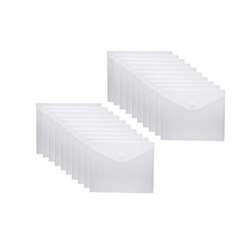 YESSART Clear Plastic Envelopes for Document Storage 20 Pack