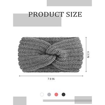 TecUnite 4 Pieces Chunky Knit Headbands Braided Winter Headbands Ear Warmers Crochet Head Wraps for ...