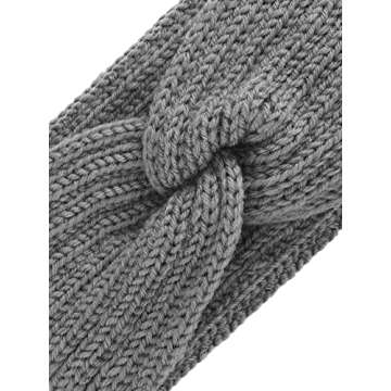 TecUnite 4 Pieces Chunky Knit Headbands Braided Winter Headbands Ear Warmers Crochet Head Wraps for Women(Retro Colors)