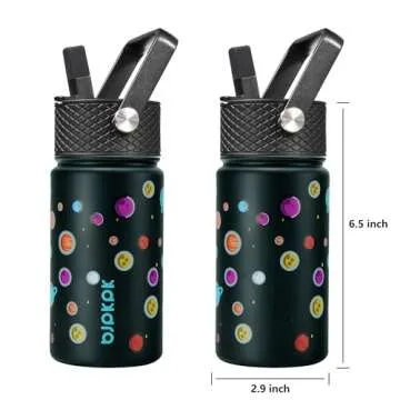 BJPKPK Insulated Water Bottle with Straw Lid - 15 oz Reusable Design