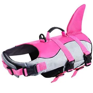 ASENKU Dog Life Jacket Pet Life Safety Vest for Swimming Boating, Dog Shark Life Jackets Dog Lifesav...