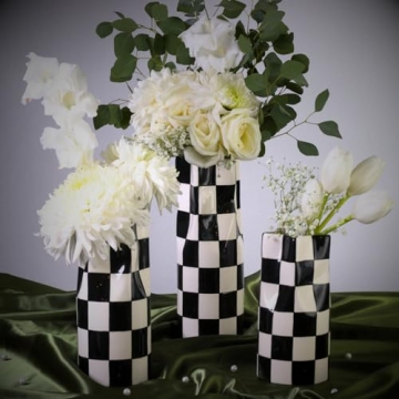 Stylish Checkered Vase for Unique Home Decor