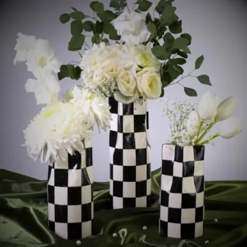 Stylish Checkered Vase for Unique Home Decor
