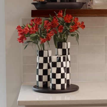 Stylish Checkered Vase for Unique Home Decor