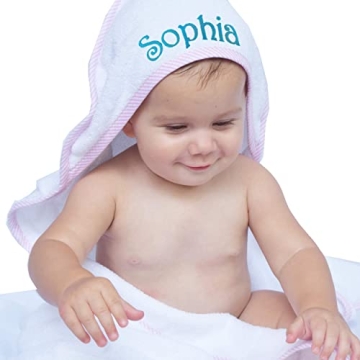 Personalized Baby Hooded Bath Towel - Custom Embroidery