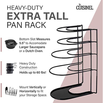 Cuisinel Heavy Duty Pots and Pans Organizer 5-Tier Rack