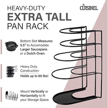 Cuisinel Heavy Duty Pots and Pans Organizer 5-Tier Rack