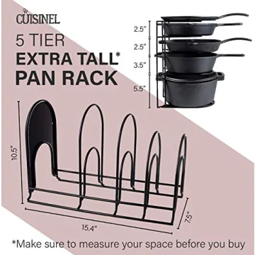 Cuisinel Heavy Duty Pots and Pans Organizer 5-Tier Rack