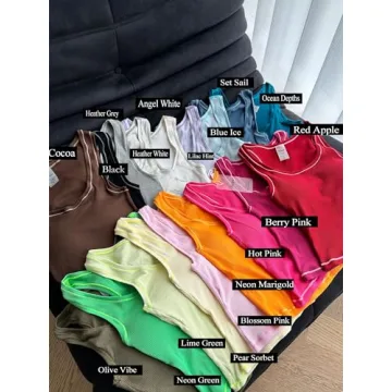 Danysu Women Cotton Rib Tank Top with Built-in Bra