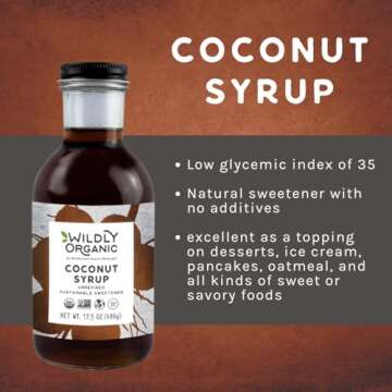 Wildly Organic Coconut Syrup 17.5 Oz - Organic Sweetener, Non-GMO, Kosher, Vegan, Buttery Caramel Fl...