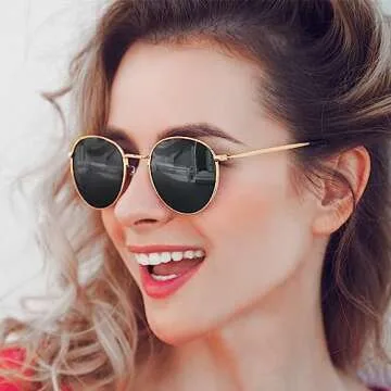 YWWPMDOF Round Sunglasses - Trendy Polarized UV Protection Sunglasses for All
