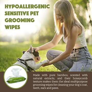 Doggy Do Good Dog Essentials Bundle - 60 Count Poop Bags with Dispenser, Pet Grooming Wipes, 2 Dog Toys - Must Have Supplies for New Puppy Owners