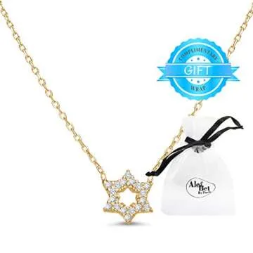 Jewish Star of David Necklace Gold Plated Jewelry for Women