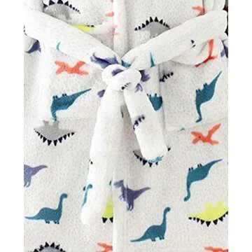 TOLLION Boys Girls Hooded Bathrobe Toddlers Kids Soft Plush Pajamas Dressing Gown Sleepwear(Dream Pink,2T)