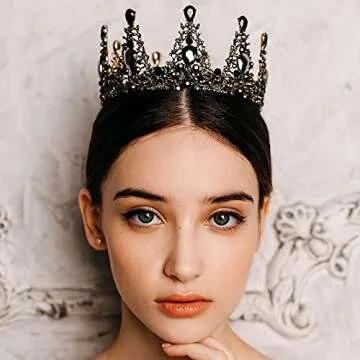 AW BRIDAL Baroque Crown for Women - Elegant Tiara & Accessory