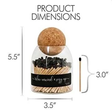 Cute Glass Match Jar Cloche with 135 Decorative Matches
