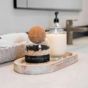 Cute Glass Match Jar Cloche with 135 Decorative Matches