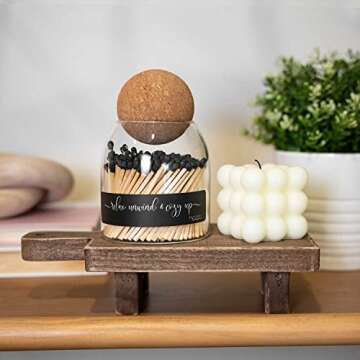 Cute Glass Match Jar Cloche with 135 Decorative Matches