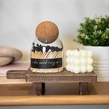 Cute Glass Match Jar Cloche with 135 Decorative Matches