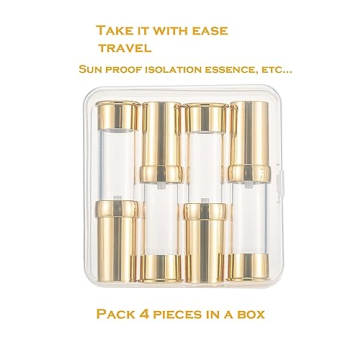Elegant Gold Travel Pump Bottle Set Leak-Proof TSA-Approved