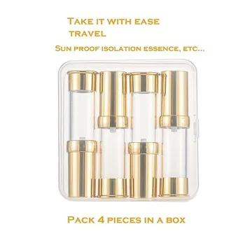 Elegant Gold Travel Pump Bottle Set Leak-Proof TSA-Approved
