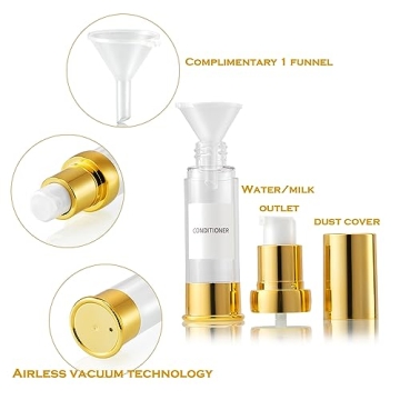 Elegant Gold Travel Pump Bottle Set Leak-Proof TSA-Approved