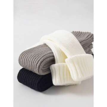 SHENHE Women's 3 Pairs Leg Warmers Knitted Cute Sports Dance Y2k Leg Warmers Socks Black White Grey One-Size