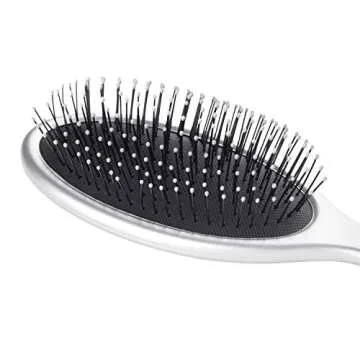 Silver Detangling Hairbrush, Great for Hair Extensions, Use on Wet or Dry Hair (3 Pack)