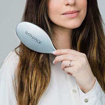 Silver Detangling Hairbrush, Great for Hair Extensions, Use on Wet or Dry Hair (3 Pack)