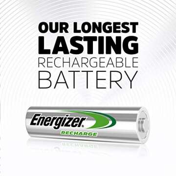 Energizer AA Batteries, Pre-Charged Double A Rechargeable Batteries, 4 Count