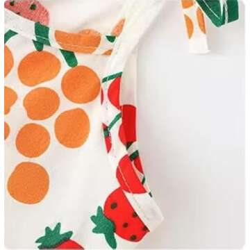 Toddler Girl Summer Cotton Dress Age 1 to 6 Cute Floral Fruity Colorful Print (US, Age, 5 Years, 6 Years, Fruity)