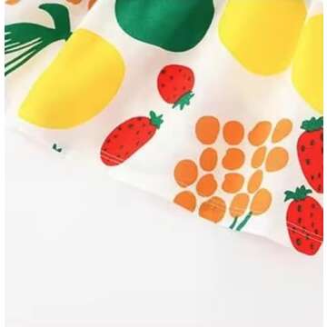 Toddler Girl Summer Cotton Dress Age 1 to 6 Cute Floral Fruity Colorful Print (US, Age, 5 Years, 6 Years, Fruity)