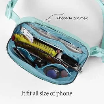 ODODOS Unisex Mini Belt Bag with Adjustable Strap Small Fanny Pack for Workout Running Traveling Hiking, Icing Blue