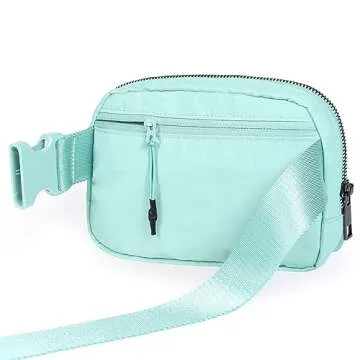 ODODOS Unisex Mini Belt Bag with Adjustable Strap Small Fanny Pack for Workout Running Traveling Hiking, Icing Blue