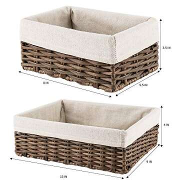 Hosroome Handmade Storage Basket Wicker Baskets for Organizing Shelf Baskets Woven Decorative Home S...