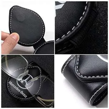 PPODKS Car Sunglass Holder, Eyeglass Holder for Mercedes Benz C E S M Serie CLK GLK GL AB AMG GLS GLE, Sunglass Hanger Mount for Car Sun Visor, Interior Accessories, Black